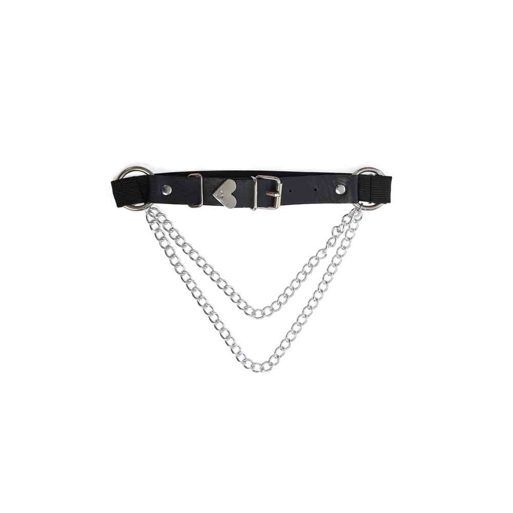 Banned - Lilin Chain Leg Garter Harnais de jambe - Noir